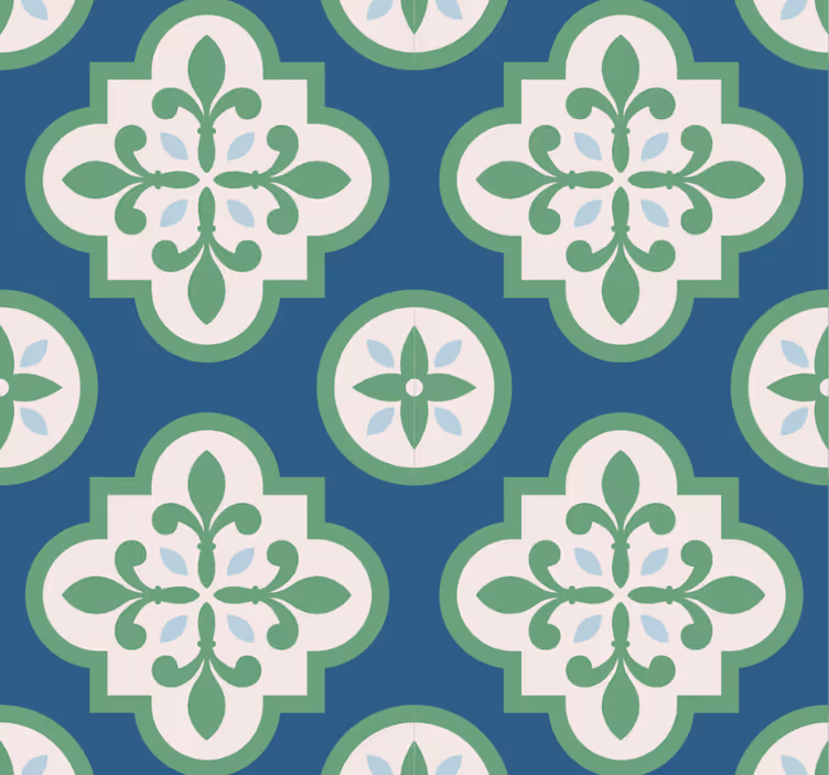 Persiana enrollable moderno azulejo verde trébol - TenVinilo