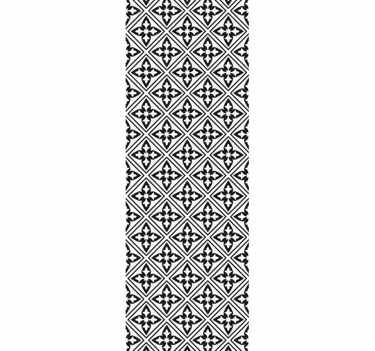 Persiana enrollable negra azulejos florales - TenVinilo