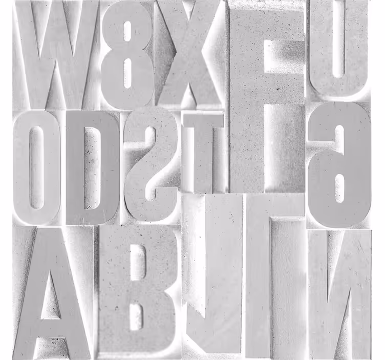 Persiana enrollable gris letras en 3d - TenVinilo