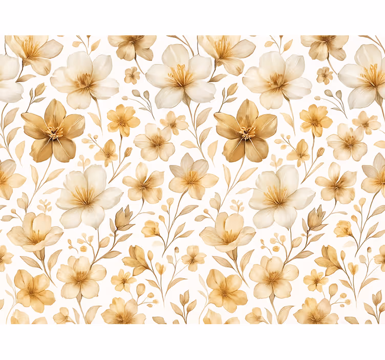 Persiana enrollable amarilla diseño floral realista - TenVinilo