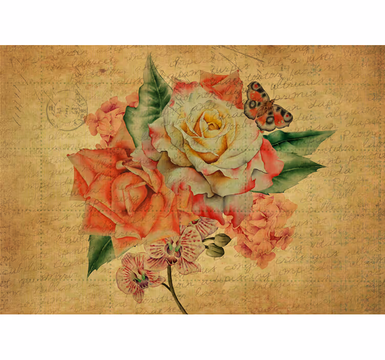 Persiana enrollable para cocina rosa con mariposa y escritos - TenVinilo