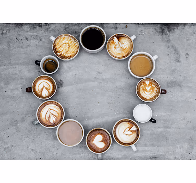 Persiana enrollable para cocina tazas de café diferentes - TenVinilo