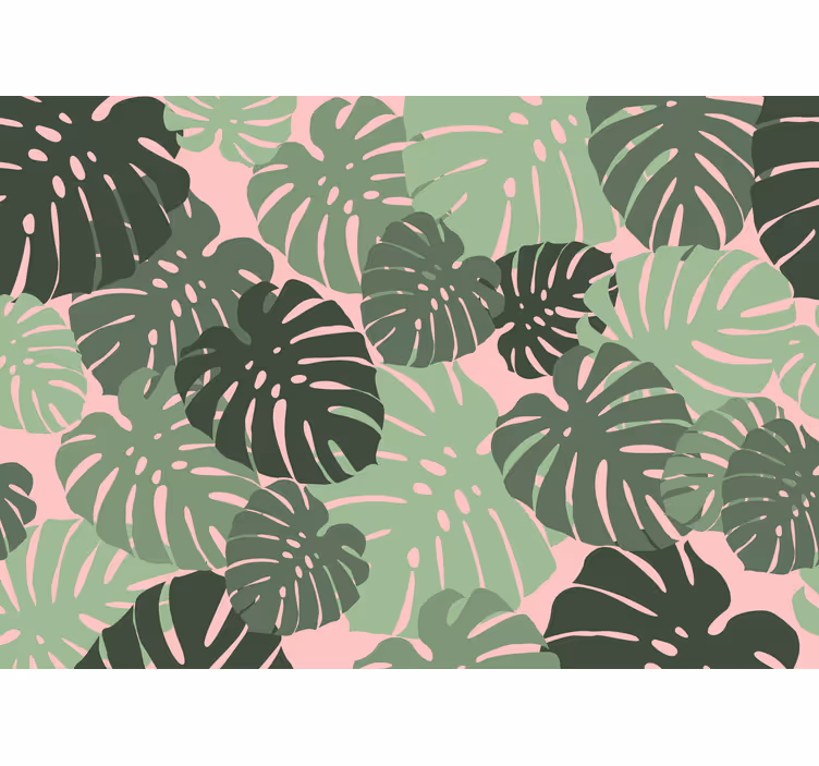 Persiana enrollable para cocina hojas de monstera rosa - TenVinilo