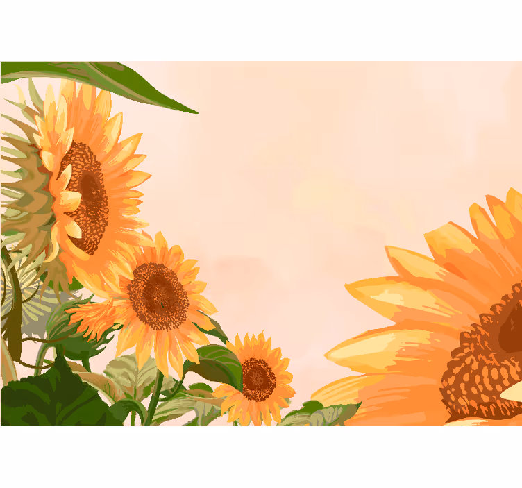 Persiana enrollable para cocina girasoles pintados - TenVinilo