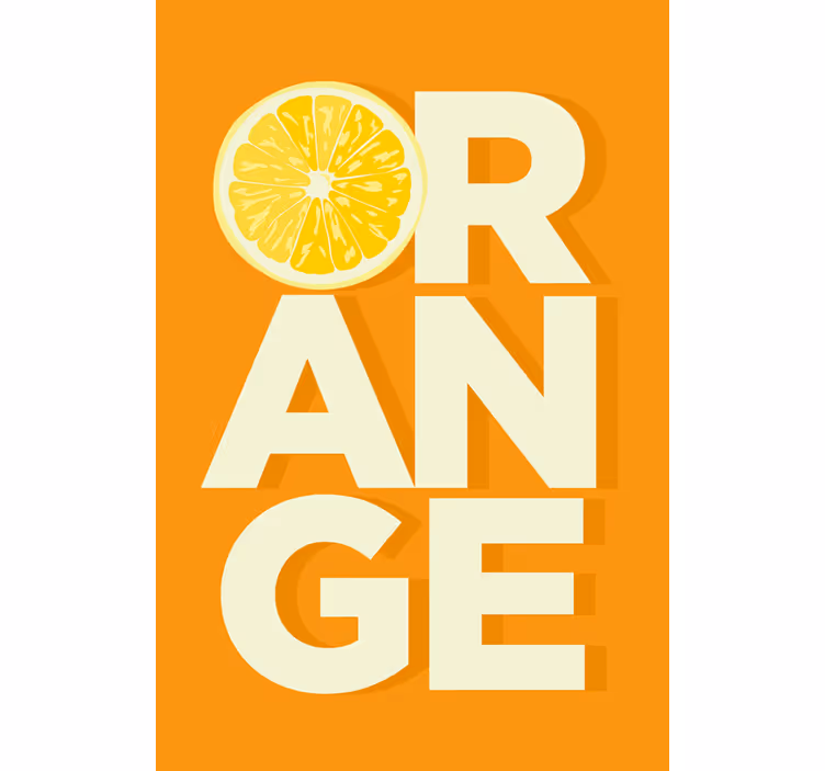 Persiana enrollable para cocina texto en naranja cortado - TenVinilo