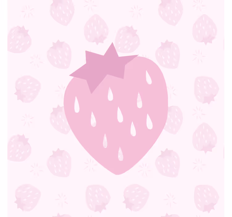 Persiana enrollable para cocina con patrón de fresas rosa - TenVinilo