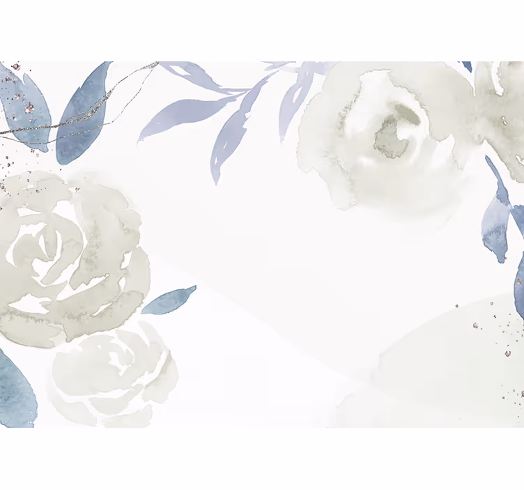 Persiana enrollable blanca ilustración floral decorativa - TenVinilo
