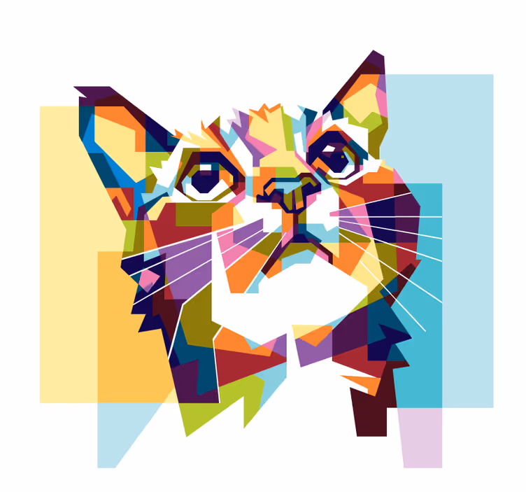 Persiana enrollable salón gatos de colores - TenVinilo