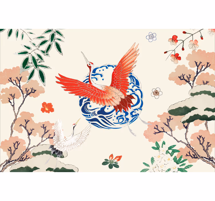 Persiana enrollable salón estilo chinoiserie - TenVinilo