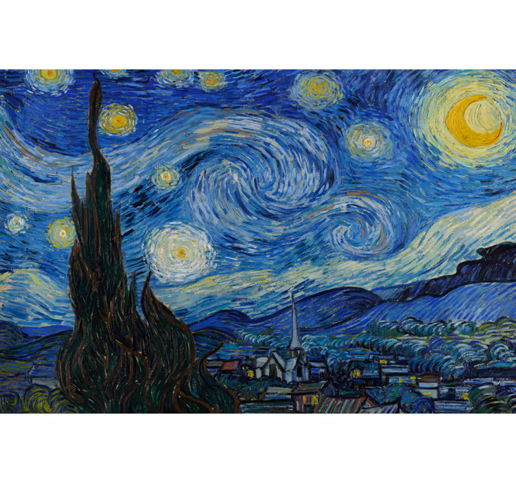Persiana enrollable salón noche estrellada de van gogh - TenVinilo