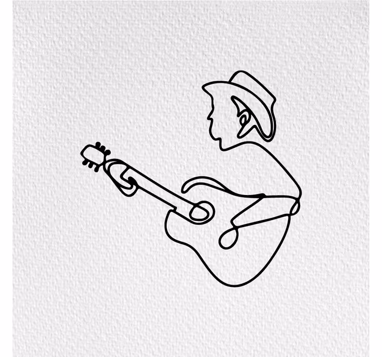 Persiana enrollable salón diseño minimalista de guitarrista - TenVinilo
