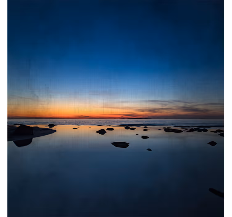 Persiana enrollable salón atardecer nórdico en el mar - TenVinilo