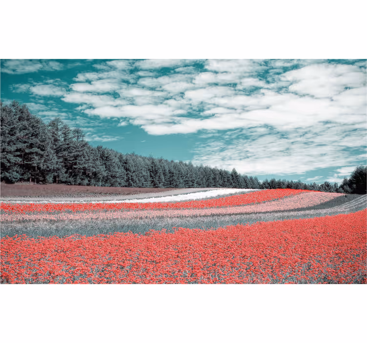 Persiana enrollable salón campo de flores variadas - TenVinilo