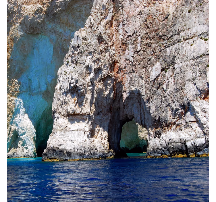 Persiana enrollable salón cueva raj con agua azul - TenVinilo