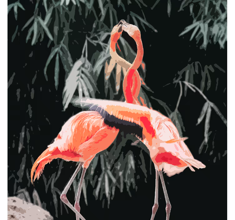 Persiana enrollable salón imagen encantadora de flamencos - TenVinilo