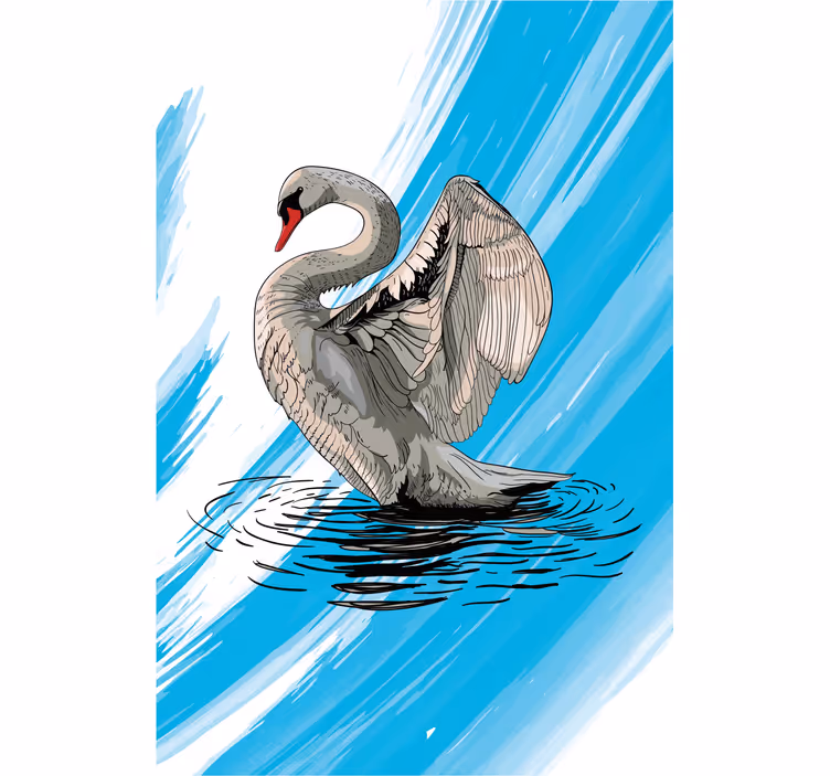 Persiana enrollable salón dibujar cisne - TenVinilo