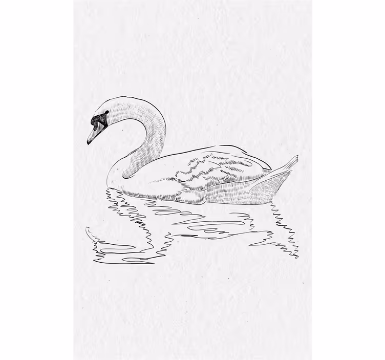 Persiana enrollable salón cisne dibujado - TenVinilo