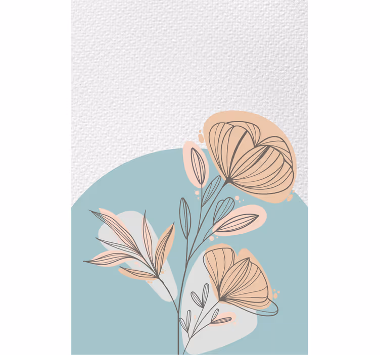 Persiana enrollable salón pintura floral - TenVinilo