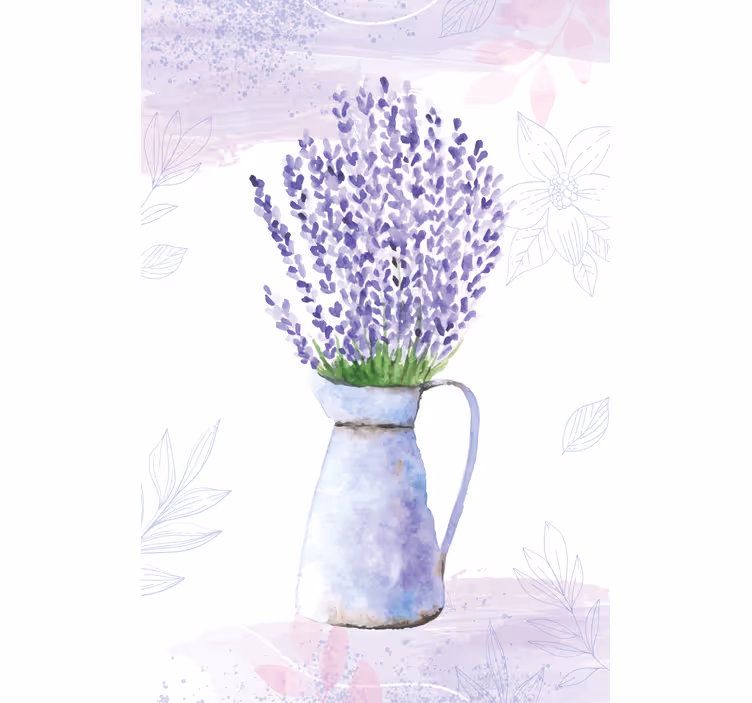 Persiana enrollable salón jarrón de lavanda - TenVinilo