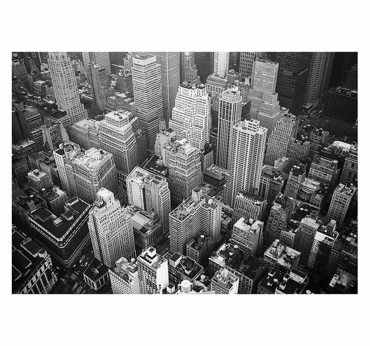 Persiana enrollable negra vista aérea de nueva york - TenVinilo