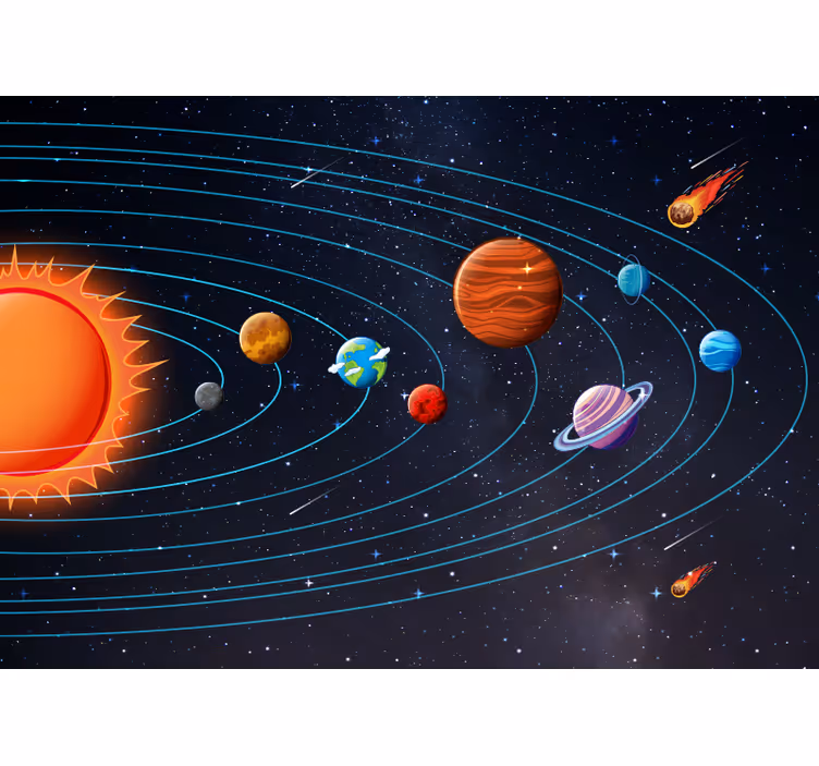 Persiana enrollable negra animación del espacio para niños - TenVinilo