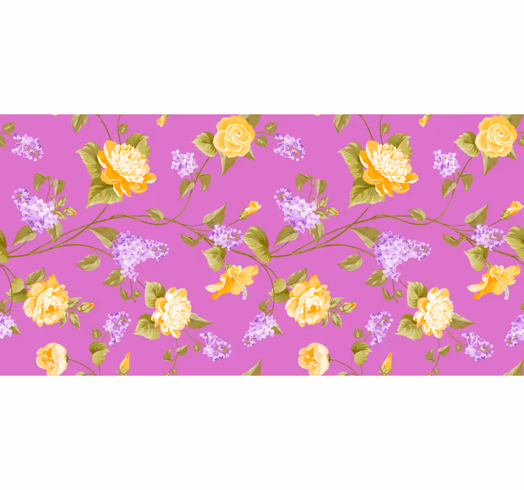Persiana enrollable morada patrón floral en flores - TenVinilo