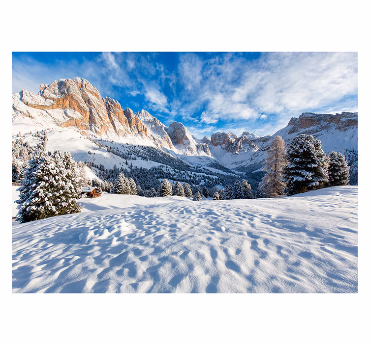 Persiana enrollable salón paisaje montañoso nevado - TenVinilo