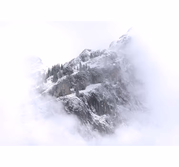 Persiana enrollable salón paisaje montañoso nevado - TenVinilo