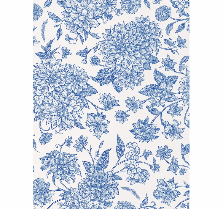 Persiana enrollable azul dahlia azul floral - TenVinilo