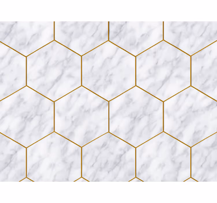 Persiana enrollable moderno azulejo de mármol hexagonal - TenVinilo