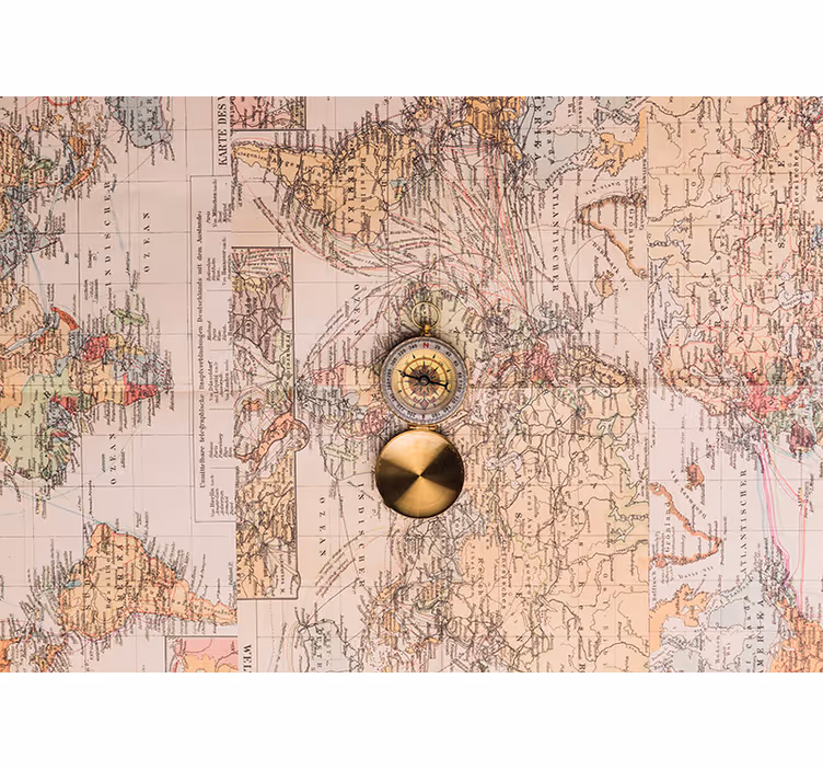 Persiana enrollable salón mapa mundi vintage - TenVinilo