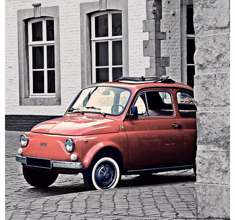 Persiana enrollable salón vintage viejo fiat 500 - TenVinilo