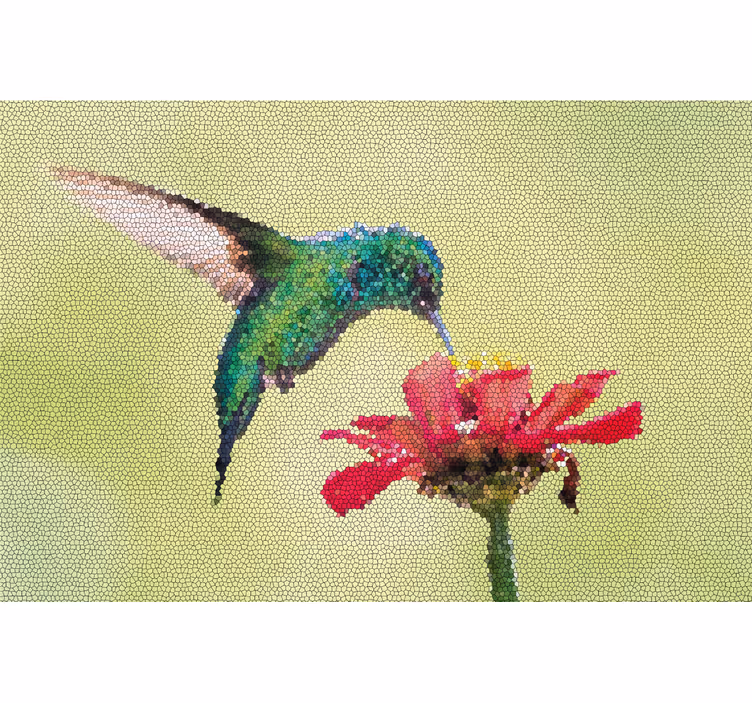 Persiana enrollable salón mosaico de pájaros coloridos - TenVinilo