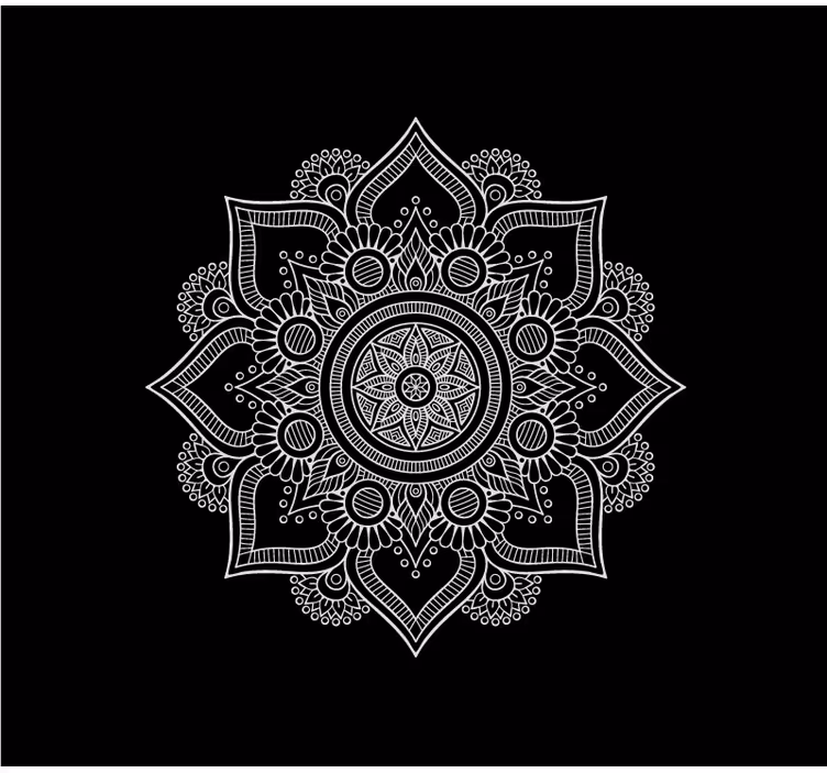 Persiana enrollable salón mandala blanco y negro - TenVinilo