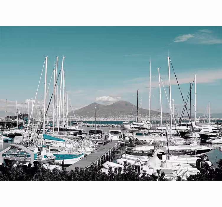 Persiana enrollable salón paisaje de nápoles vesuvius - TenVinilo