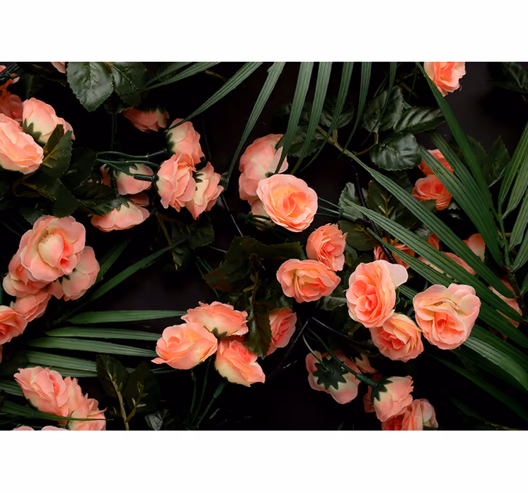 Persiana enrollable salón flores con palmeras - TenVinilo