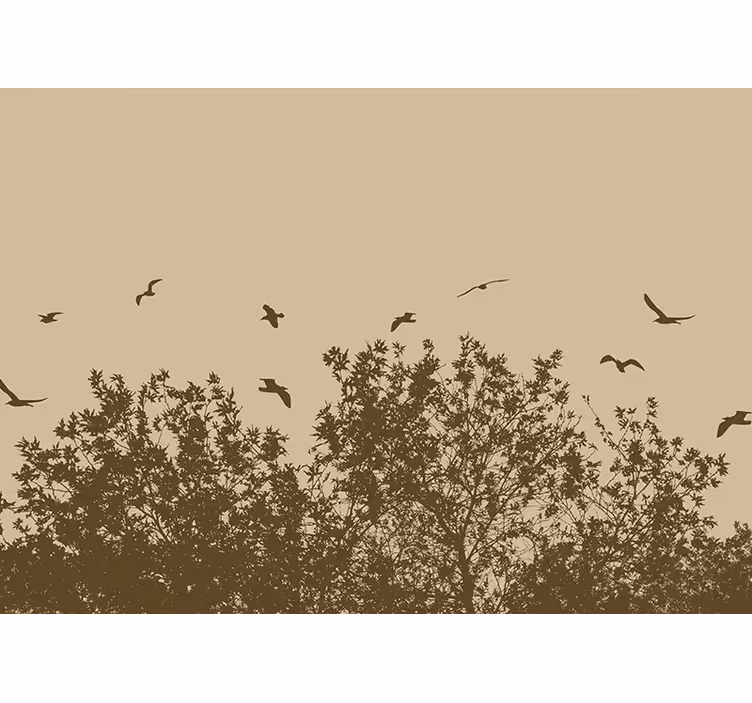 Persiana enrollable salón flores de primavera con aves - TenVinilo