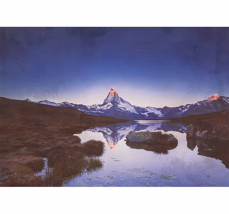 Persiana enrollable salón montaña nevada reflejada - TenVinilo