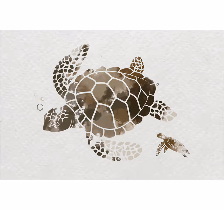 Persiana enrollable salón tortuga acuarela marrón - TenVinilo