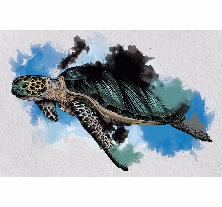 Persiana enrollable salón tortuga acuarelada - TenVinilo