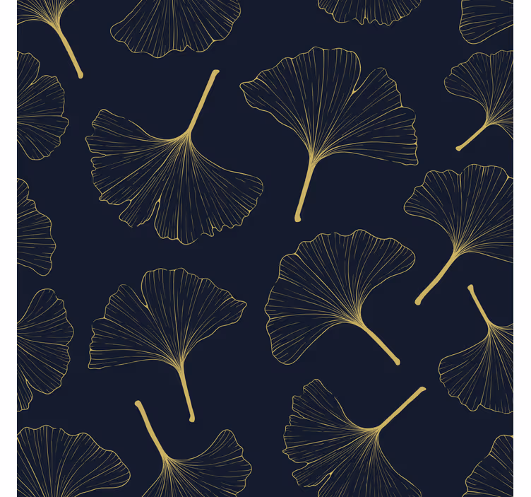 Persiana enrollable salón hojas de ginkgo 3d doradas - TenVinilo