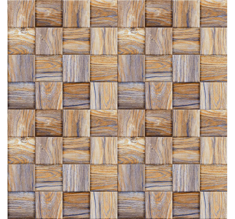 Persiana enrollable salón mosaico imitación madera 80's - TenVinilo