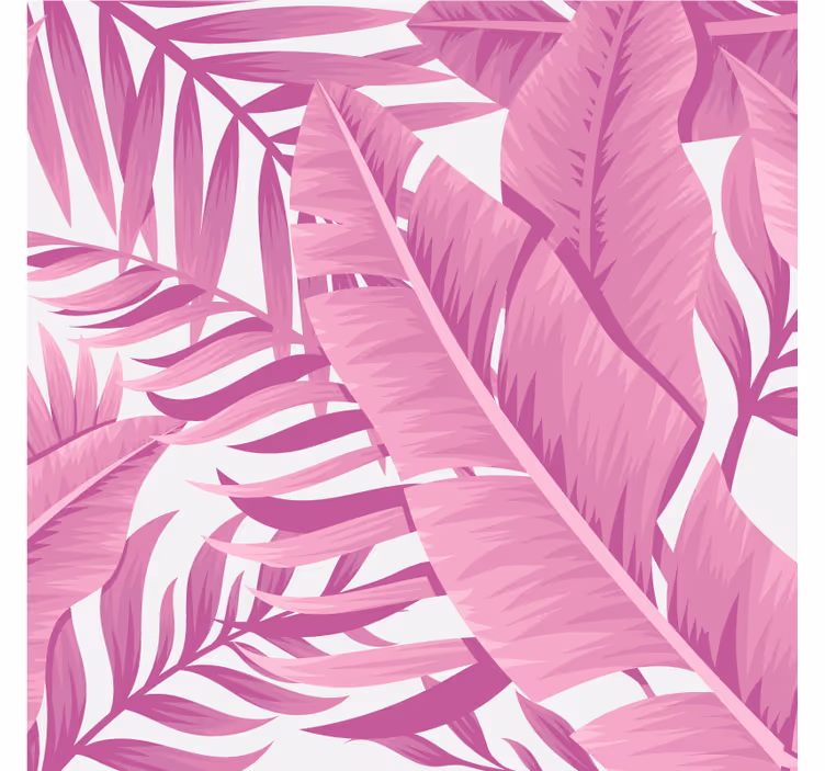 Persiana enrollable salón hojas de palma rosa tropical - TenVinilo