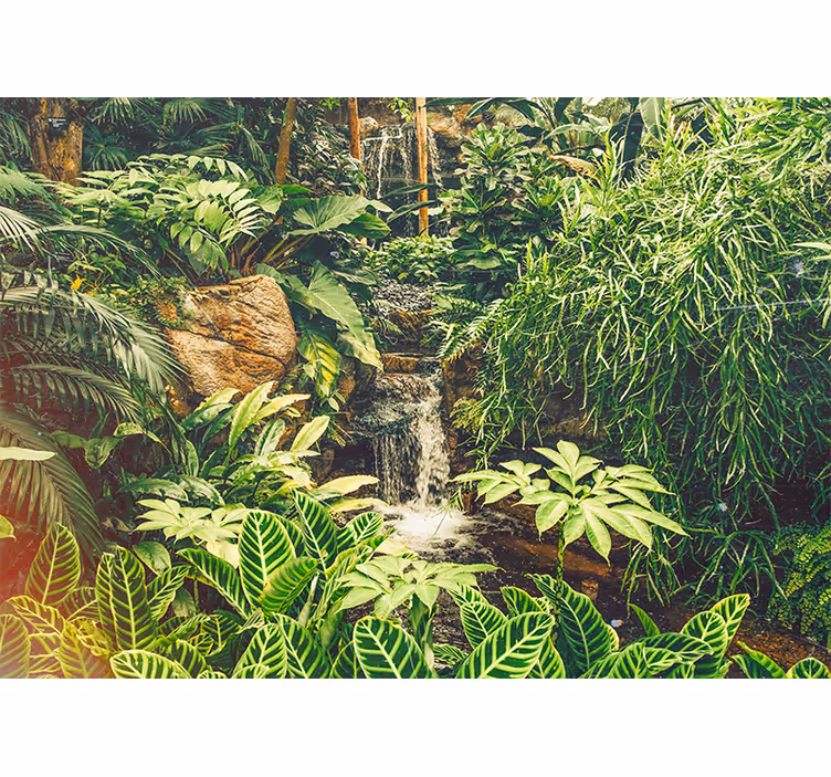 Persiana enrollable salón bosque tropical verde hermoso - TenVinilo