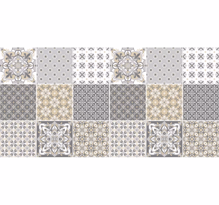 Persiana enrollable beige efecto azulejo marroquí - TenVinilo