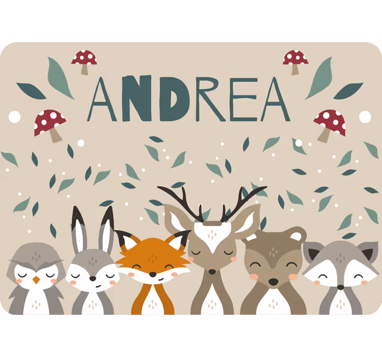 Persiana enrollable beige animales personalizados niños - TenVinilo