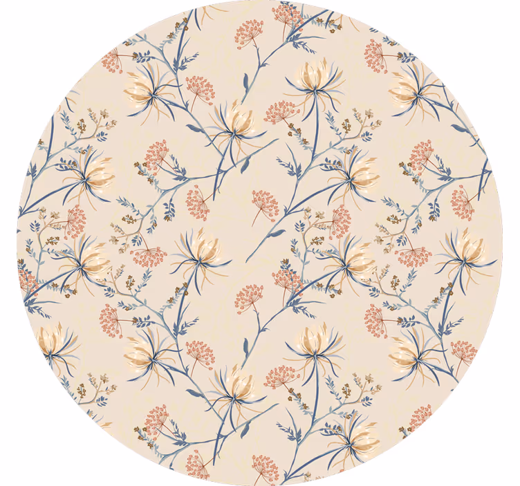 Persiana enrollable beige superficie floral botánica - TenVinilo