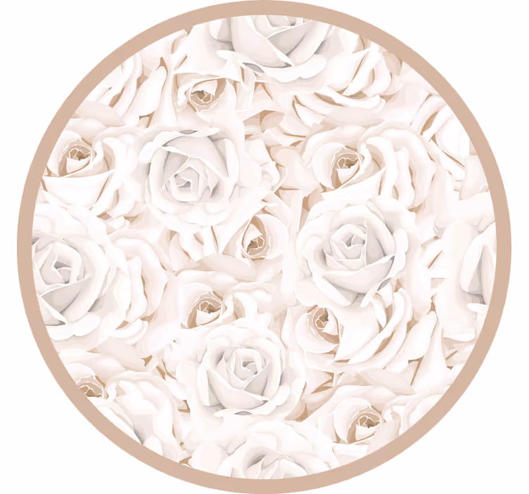 Persiana enrollable beige rosas blancas elegantes - TenVinilo
