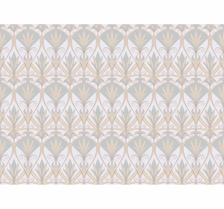 Persiana enrollable beige con patrón floral retro botánico - TenVinilo