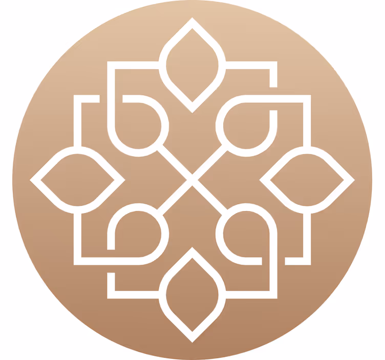 Persiana enrollable beige diseño mandala líneas geométricas - TenVinilo